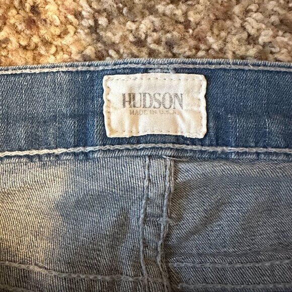Hudson Stark Designer Moto Jean Skinny Mid Rise Medium Blue Women's Size 28/6 - Picture 4 of 6